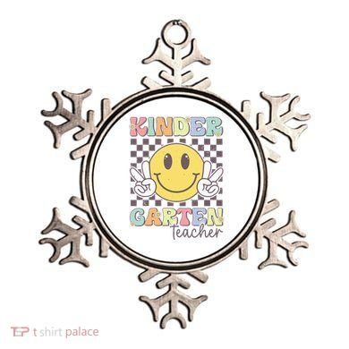 Kindergarten Teacher Team Hippie Smile Face Back To School Ornament