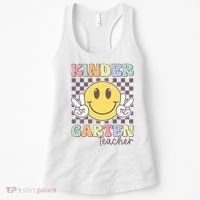 Kindergarten Teacher Team Hippie Smile Face Back To School Women's Tank Top thumb 0