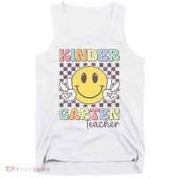 Kindergarten Teacher Team Hippie Smile Face Back To School Tank Top thumb 0