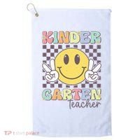 Kindergarten Teacher Team Hippie Smile Face Back To School Golf Towel thumb 0