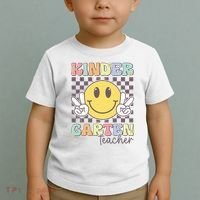 Kindergarten Teacher Team Hippie Smile Face Back To School Toddler T-Shirt thumb 2