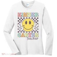 Kindergarten Teacher Team Hippie Smile Face Back To School Women's Long Sleeve Shirt thumb 0