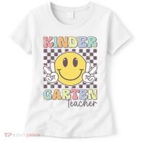 Kindergarten Teacher Team Hippie Smile Face Back To School Women's T-Shirt thumb 0