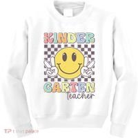 Kindergarten Teacher Team Hippie Smile Face Back To School Kids Sweatshirt thumb 0