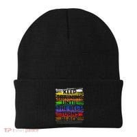 Keep Training Until Belt Turns Black Karate Taekwondo Gift Beanie thumb 0