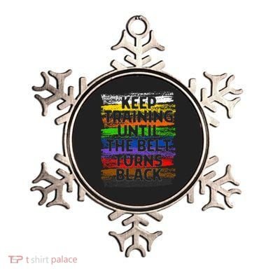 Keep Training Until Belt Turns Black Karate Taekwondo Gift Ornament