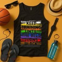 Keep Training Until Belt Turns Black Karate Taekwondo Gift Tank Top thumb 4