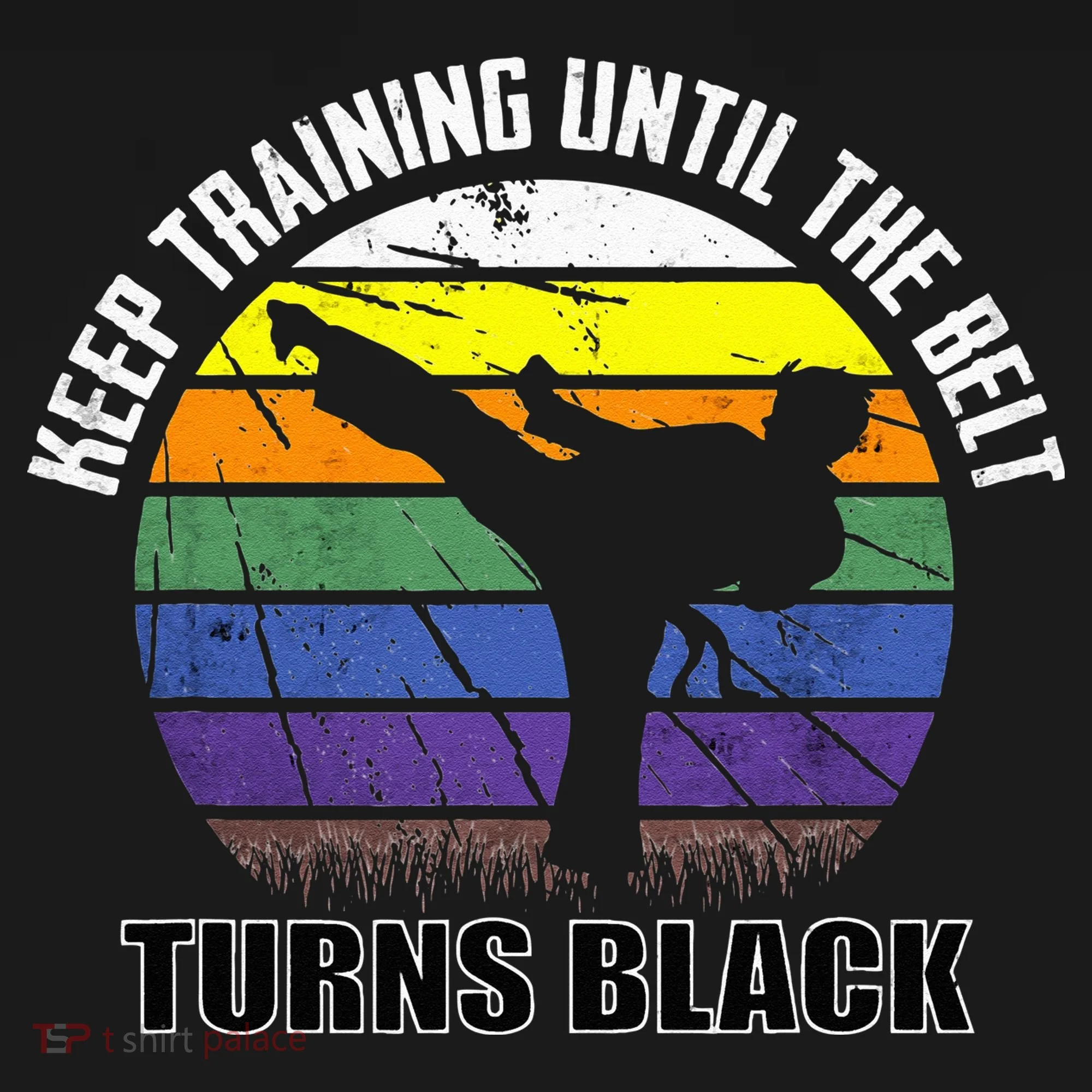 Keep Training Until The Belt Turns Black Karate Doggie Tank