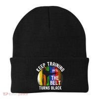 Keep Training Until Belt Turns Black Karate Taekwondo Judo Beanie thumb 0
