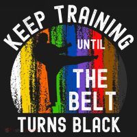 Keep Training Until Belt Turns Black Karate Taekwondo Judo Ornament thumb 1