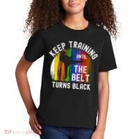 Keep Training Until Belt Turns Black Karate Taekwondo Judo Kids T-Shirt thumb 2