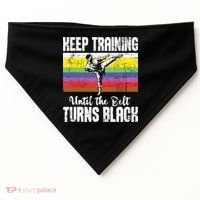 Keep Training Until The Belt Turns Black Karate Taekwondo USA-Made Doggie Bandana thumb 0