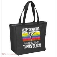 Keep Training Until The Belt Turns Black Karate Taekwondo Tote Bag thumb 2