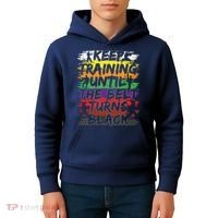 Keep Training Until The Belt Turns Black Karate Gift Tee Kids Hoodie thumb 4