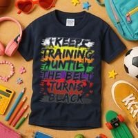Keep Training Until The Belt Turns Black Karate Gift Tee Kids T-Shirt thumb 3