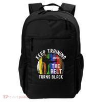 Keep Training Until Belt Turns Black Karate Taekwondo Judo Backpack thumb 0