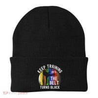 Keep Training Until Belt Turns Black Karate Taekwondo Judo Beanie thumb 0