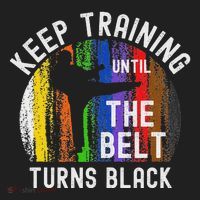 Keep Training Until Belt Turns Black Karate Taekwondo Judo Beanie thumb 2