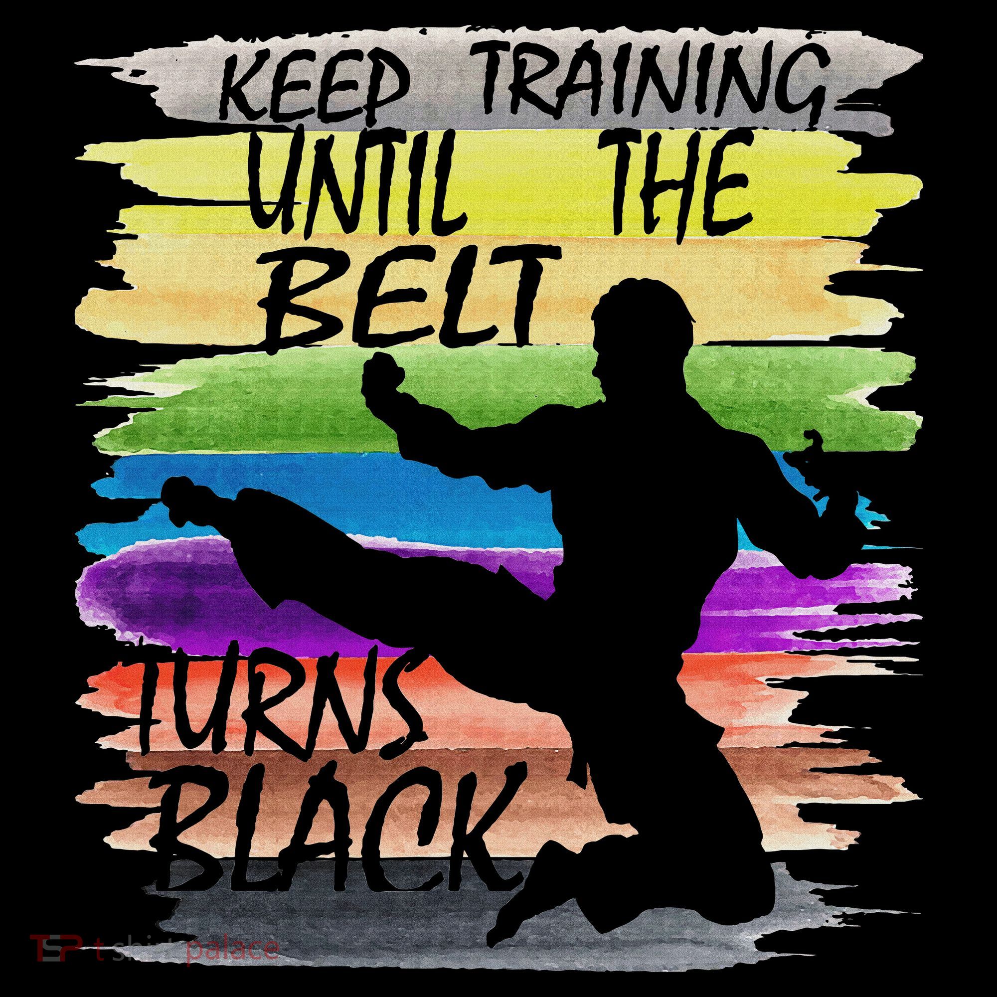 Keep Training Until The Belt Turns Black Karate USA-Made Doggie Bandana