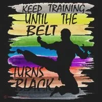Keep Training Until The Belt Turns Black Karate Beanie thumb 2