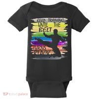 Keep Training Until The Belt Turns Black Karate Baby Bodysuit thumb 0