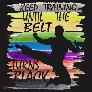 Keep Training Until The Belt Turns Black Karate Cropped Pullover Crew