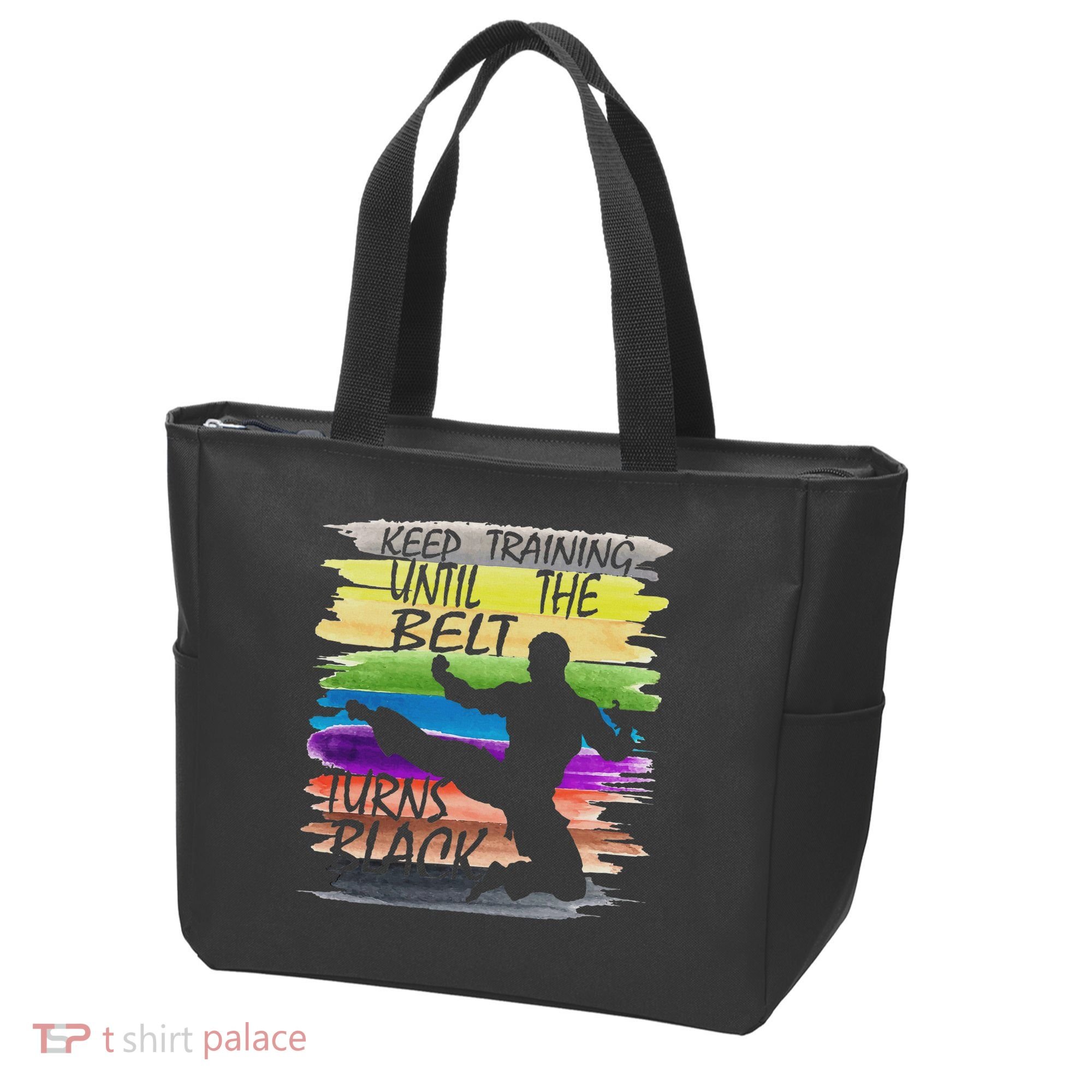 Keep Training Until The Belt Turns Black Karate Tote Bag