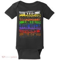 Keep Training Until Belt Turns Black Karate Taekwondo Baby Bodysuit thumb 0