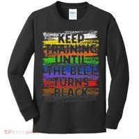 Keep Training Until Belt Turns Black Karate Taekwondo Kids Long Sleeve Shirt thumb 0