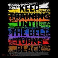 Keep Training Until Belt Turns Black Karate Taekwondo Kids Long Sleeve Shirt thumb 2