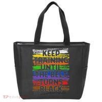 Keep Training Until Belt Turns Black Karate Taekwondo Tote Bag thumb 0