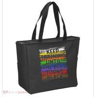 Keep Training Until Belt Turns Black Karate Taekwondo Tote Bag thumb 2
