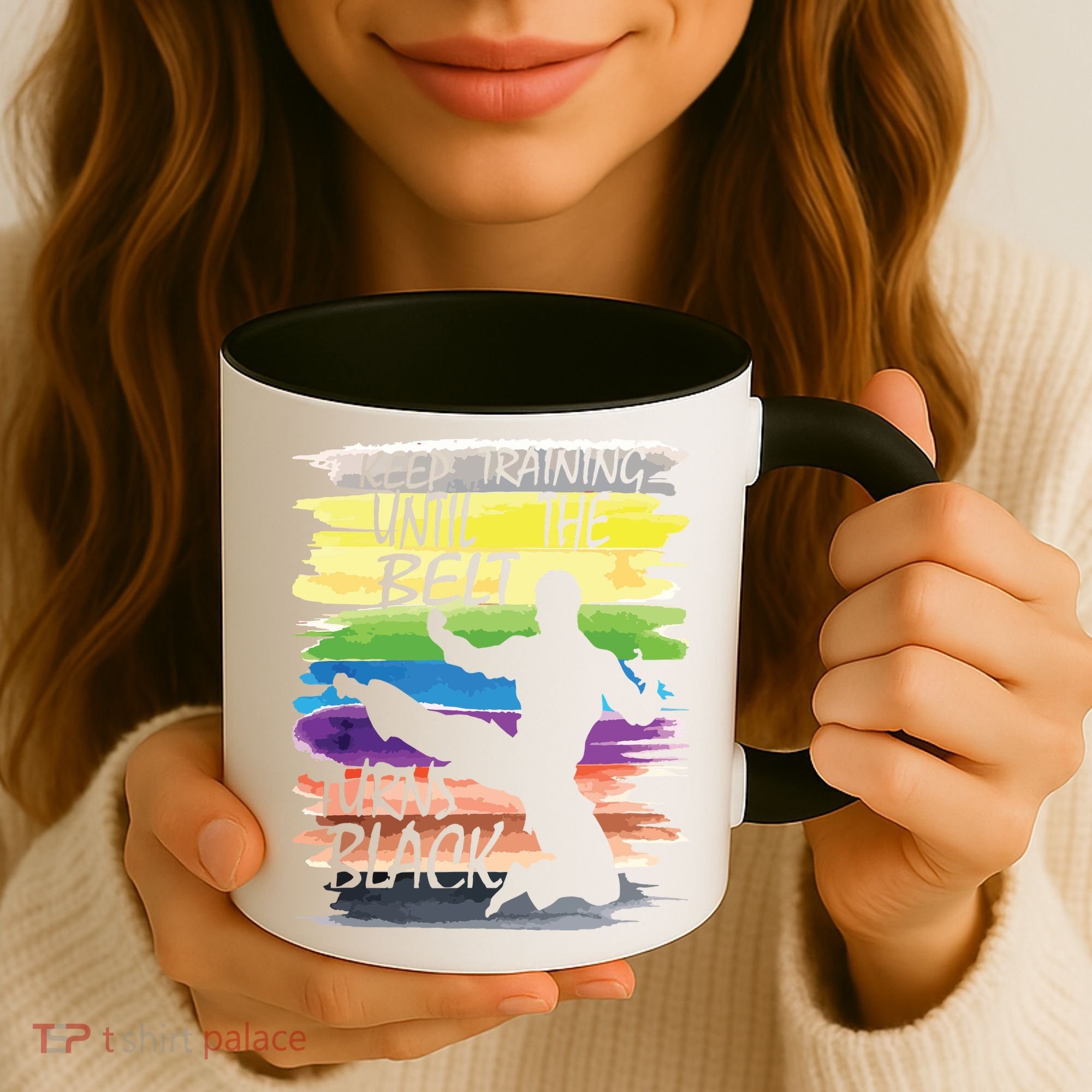 Keep Training Until The Belt Turns Black Karate Boy Coffee Mug