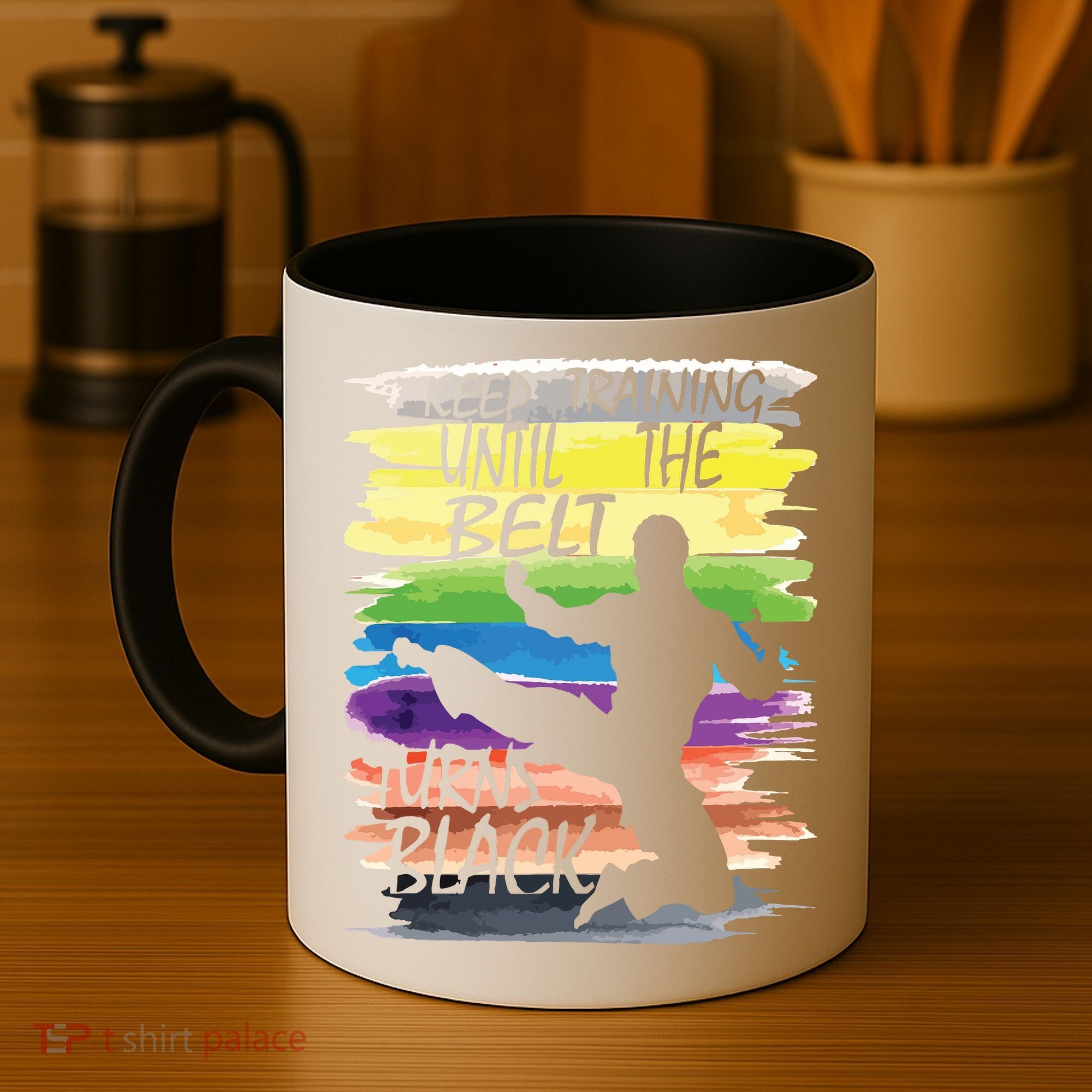 Keep Training Until The Belt Turns Black Karate Boy Coffee Mug