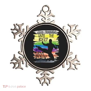 Keep Training Until The Belt Turns Black Karate Boy Ornament