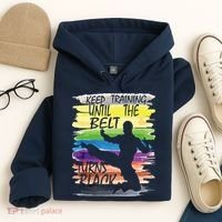 Keep Training Until The Belt Turns Black Karate Boy Hoodie thumb 4