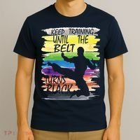 Keep Training Until The Belt Turns Black Karate Boy T-Shirt thumb 3