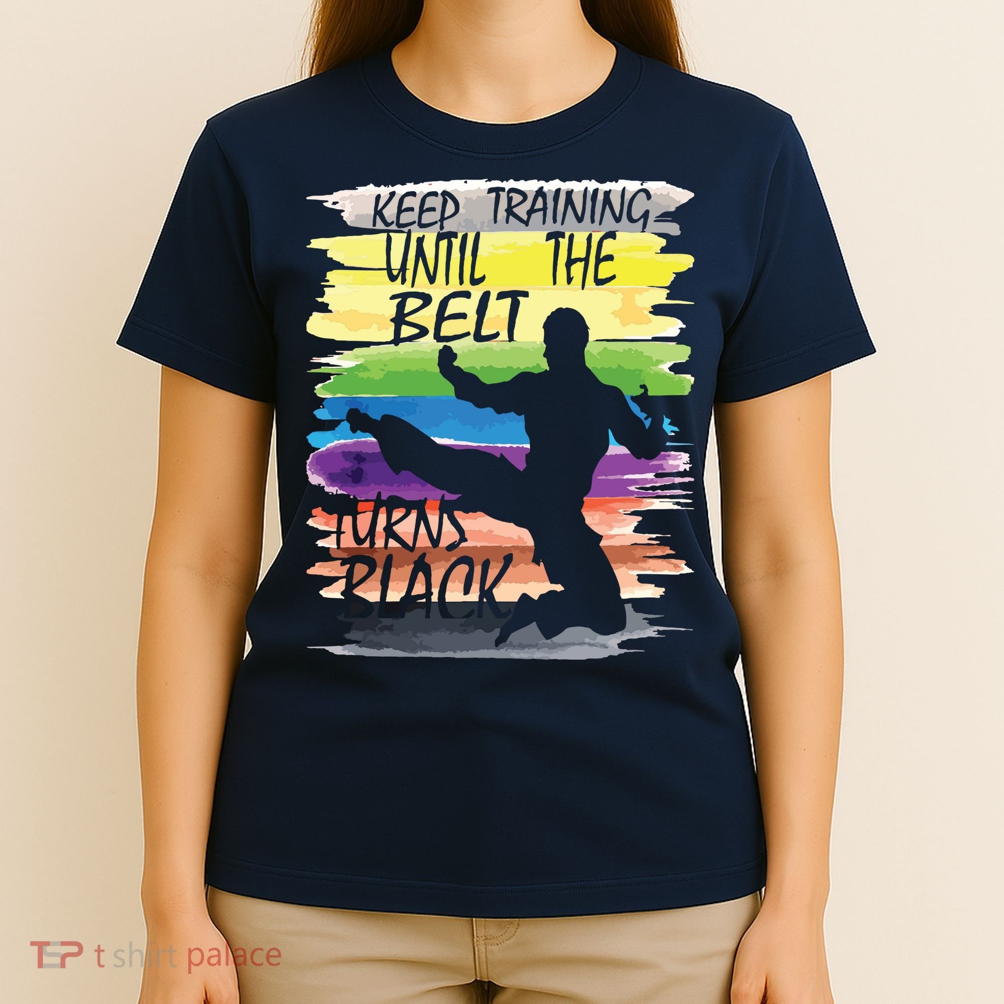 Keep Training Until The Belt Turns Black Karate Boy T-Shirt