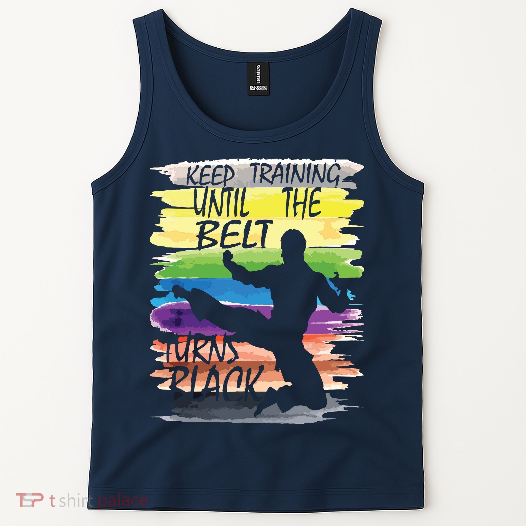 Keep Training Until The Belt Turns Black Karate Boy Tank Top