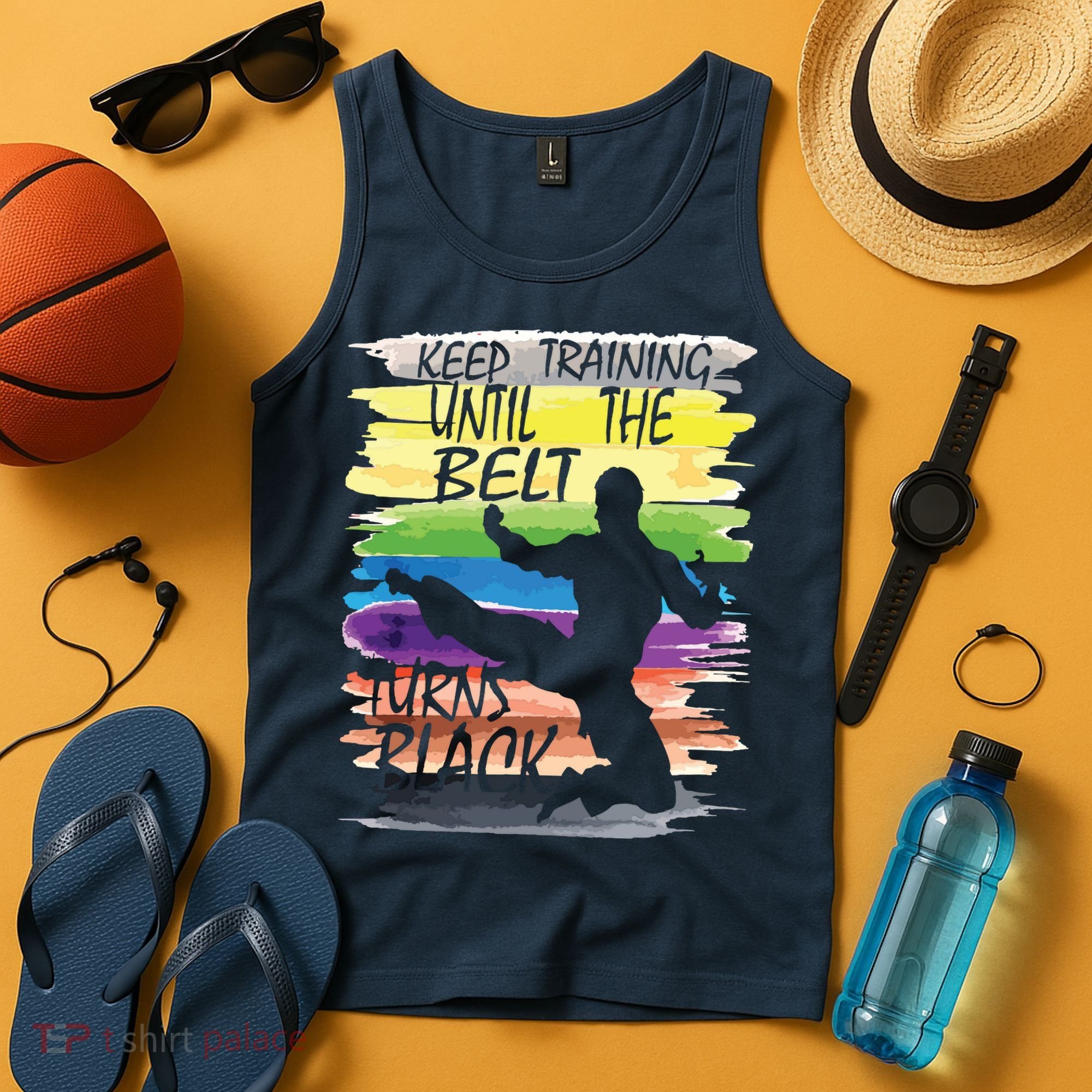 Keep Training Until The Belt Turns Black Karate Boy Tank Top