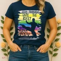 Keep Training Until The Belt Turns Black Karate Boy Women's T-Shirt thumb 2