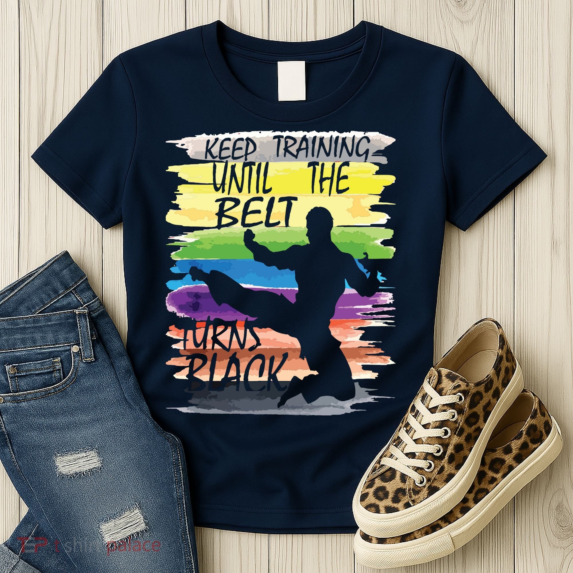 Keep Training Until The Belt Turns Black Karate Boy Women's T-Shirt