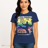 Keep Training Until The Belt Turns Black Karate Boy Women's T-Shirt thumb 4