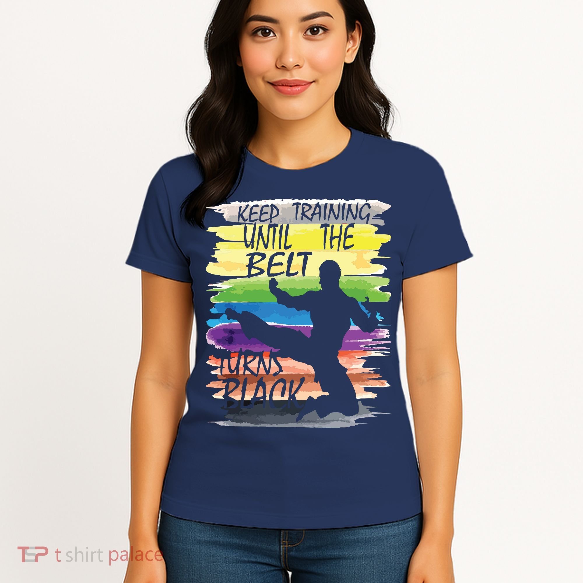 Keep Training Until The Belt Turns Black Karate Boy Women's T-Shirt