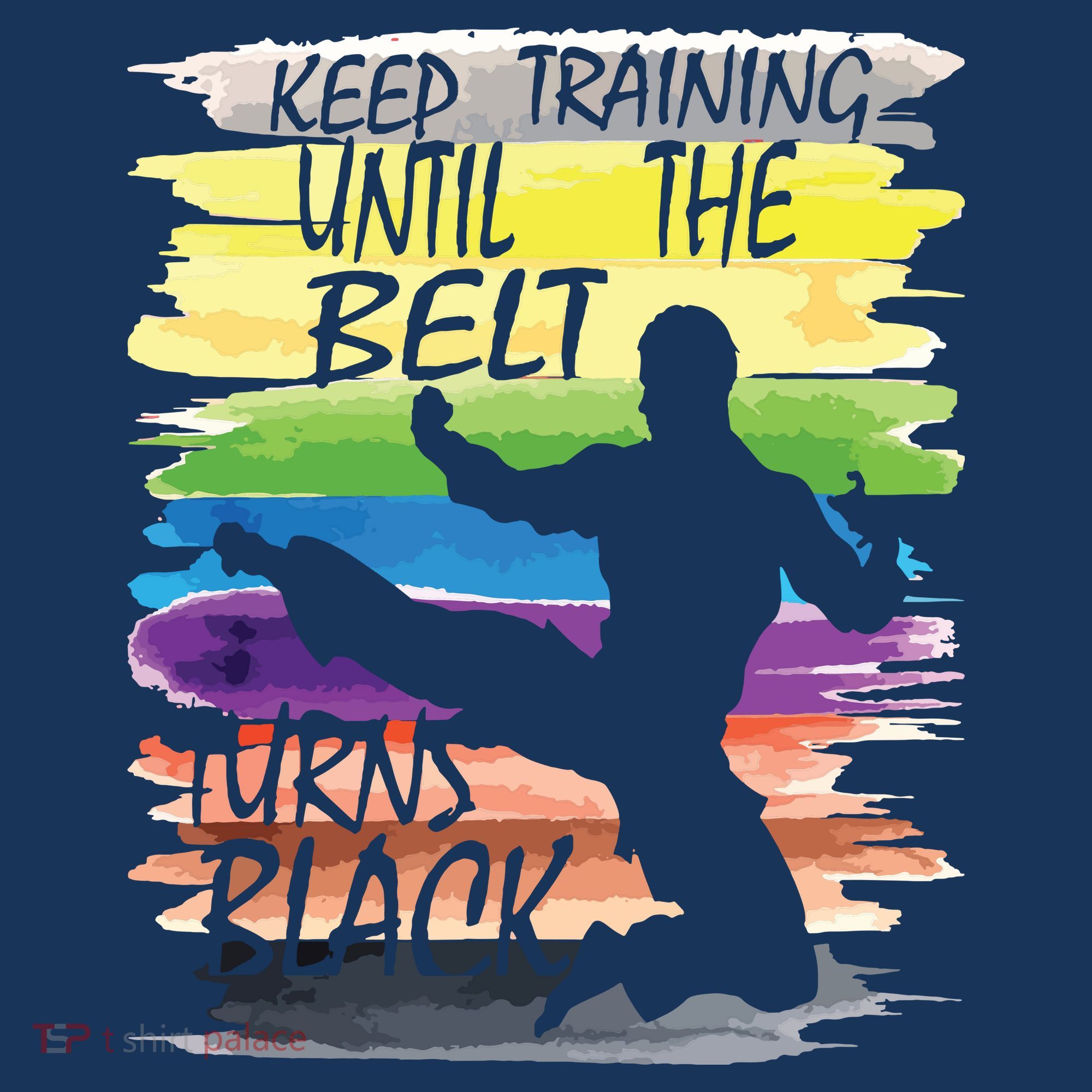 Keep Training Until The Belt Turns Black Karate Boy Kids Hoodie