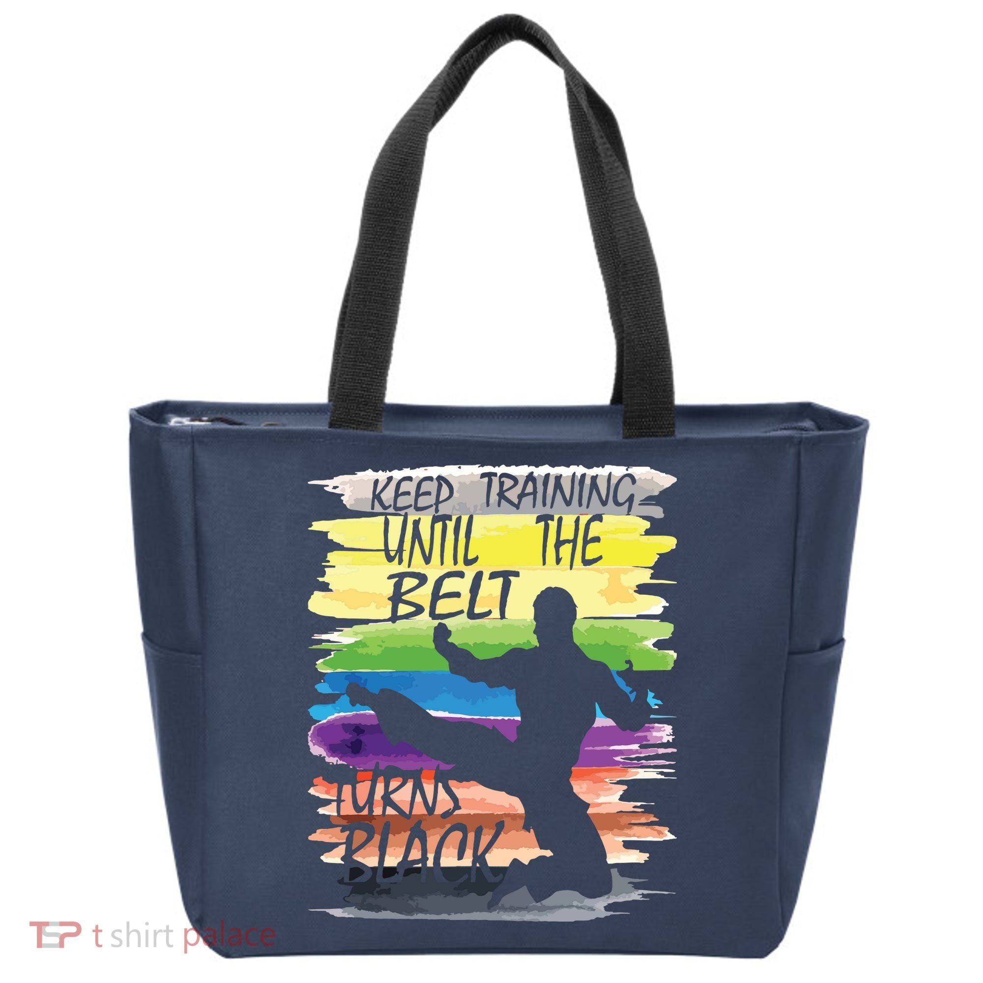 Keep Training Until The Belt Turns Black Karate Boy Tote Bag