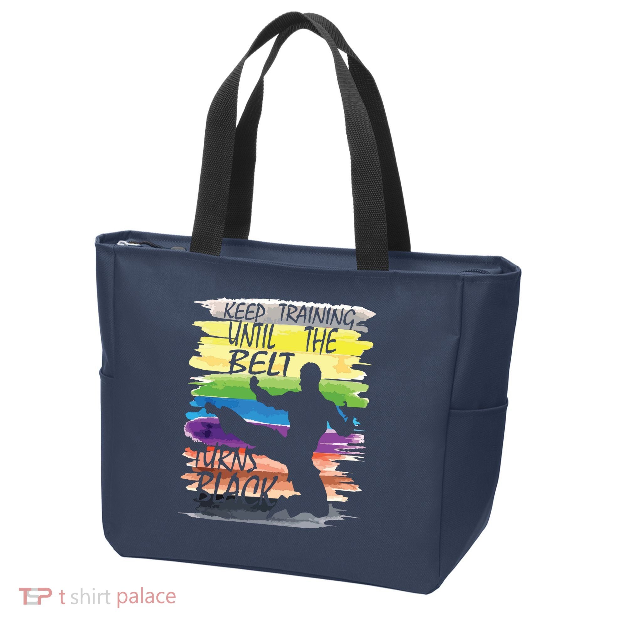 Keep Training Until The Belt Turns Black Karate Boy Tote Bag