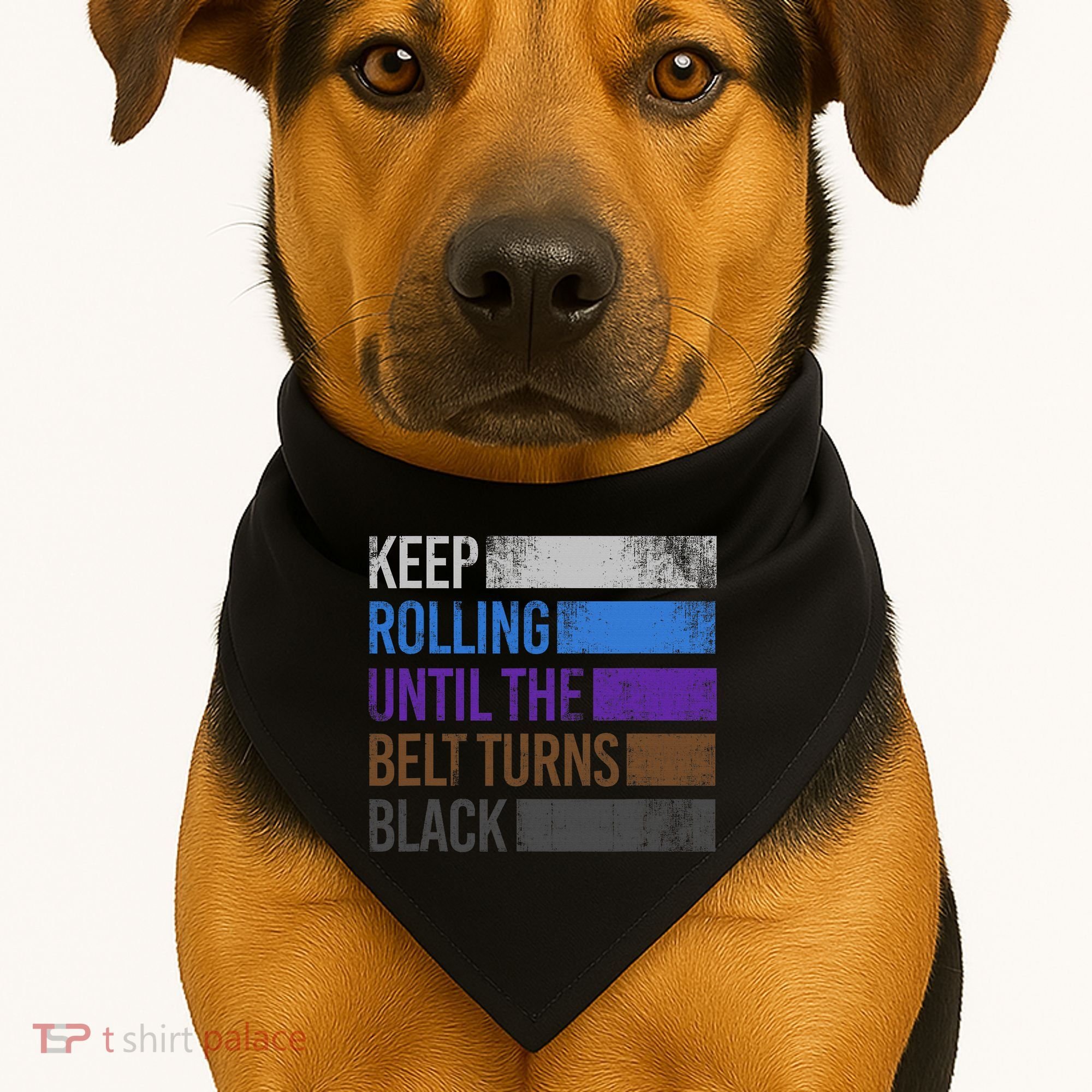 Keep training until the belt turns black Karate USA-Made Doggie Bandana