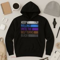 Keep training until the belt turns black Karate Hoodie thumb 3
