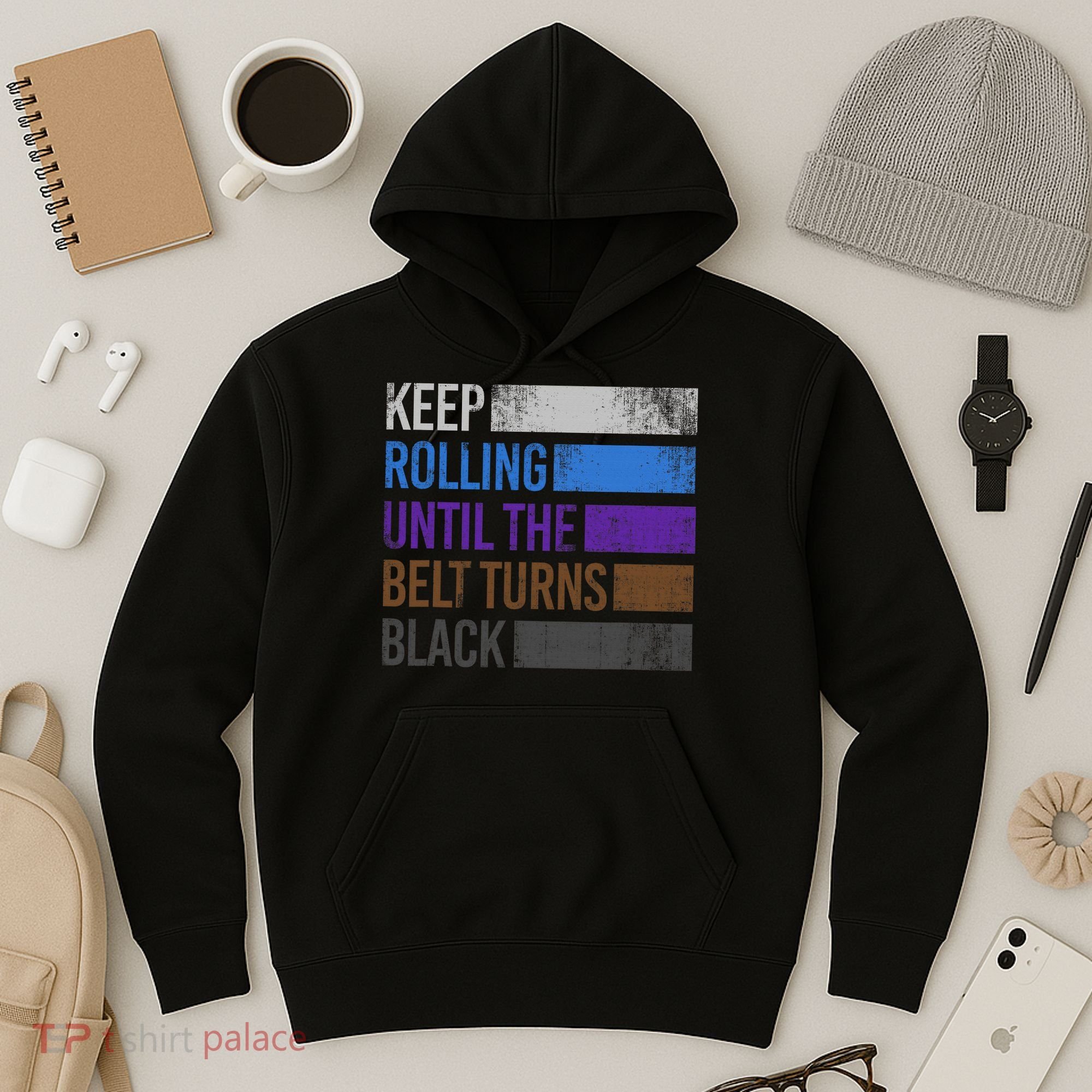 Keep training until the belt turns black Karate Hoodie